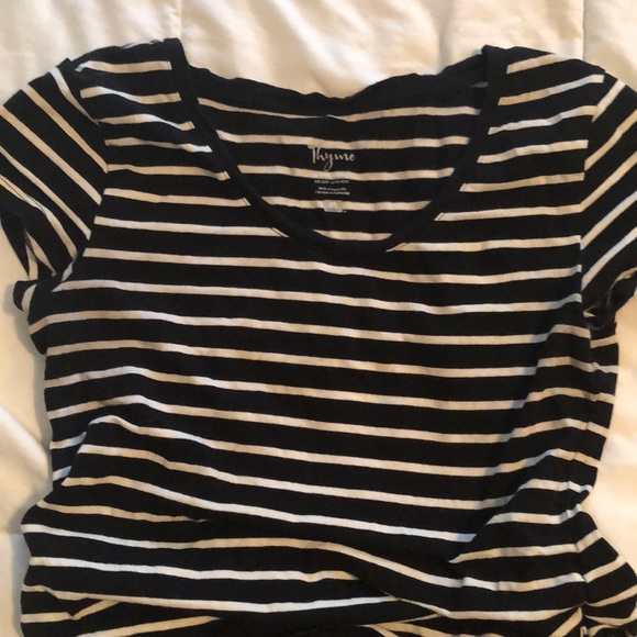 Thyme Maternity long striped T-shirt - Picture 1 of 3